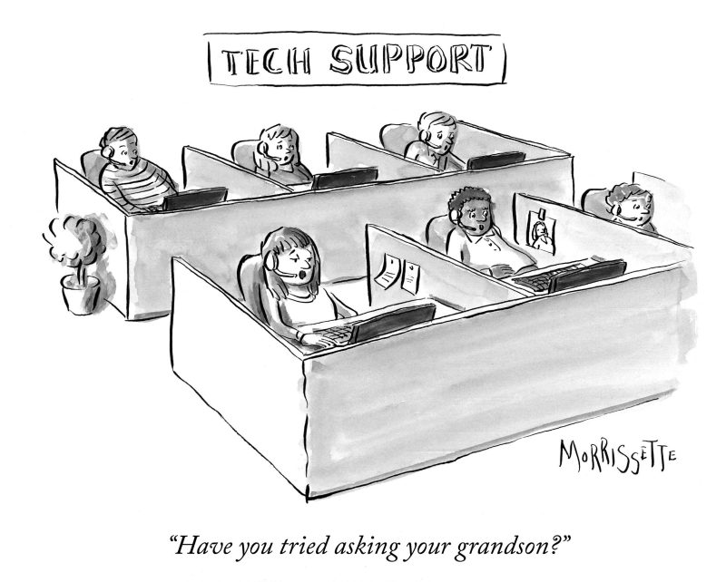 Tech Support Grandson cartoon | © Sarah Morrissette
