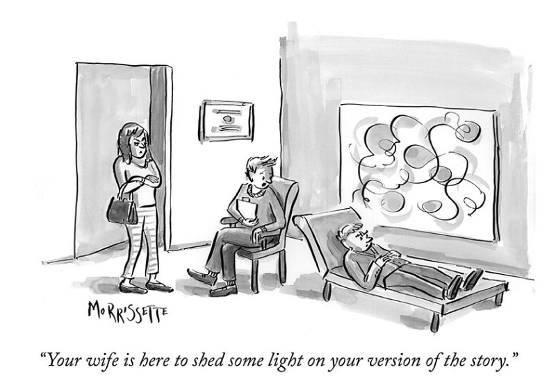 Wife in Therapist's Office cartoon | © Sarah Morrissette
