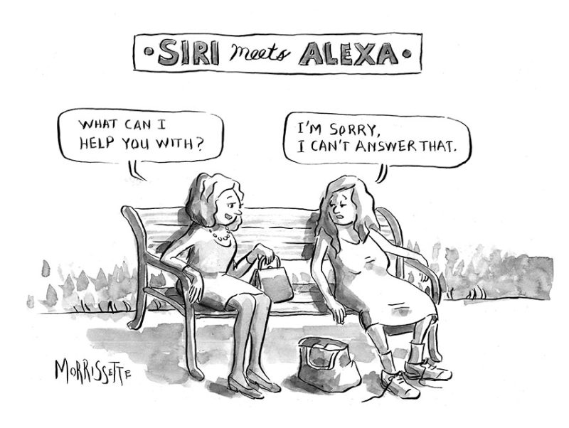 Siri Meets Alexa cartoon | © Sarah Morrissette