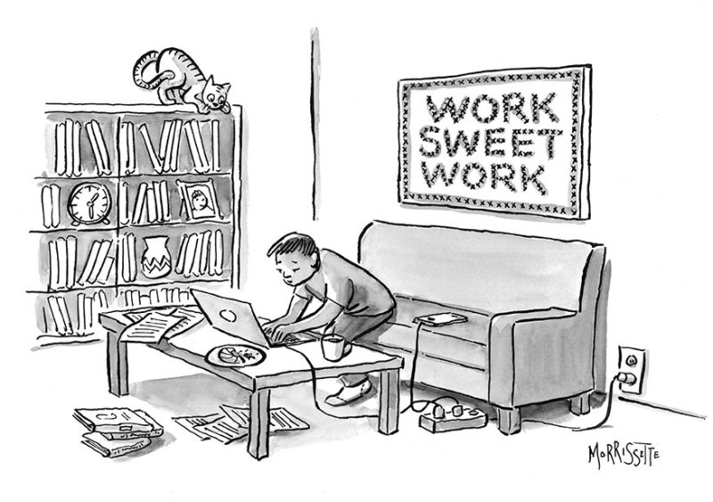 Work Sweet Work Needlepoint cartoon | © Sarah Morrissette