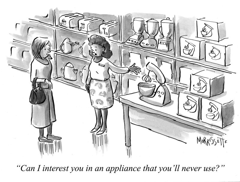 Useless Appliance Saleswoman cartoon | © Sarah Morrissette
