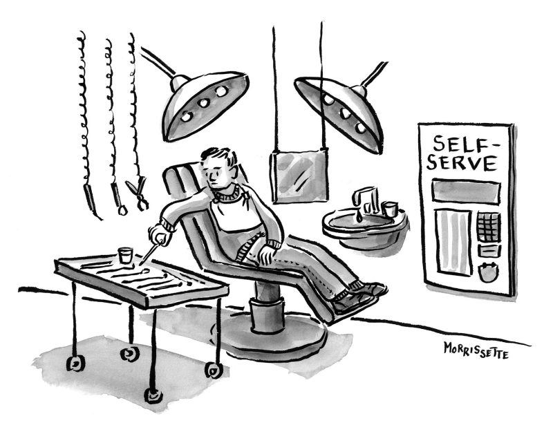 Self-Service Dentistry cartoon | © Sarah Morrissette