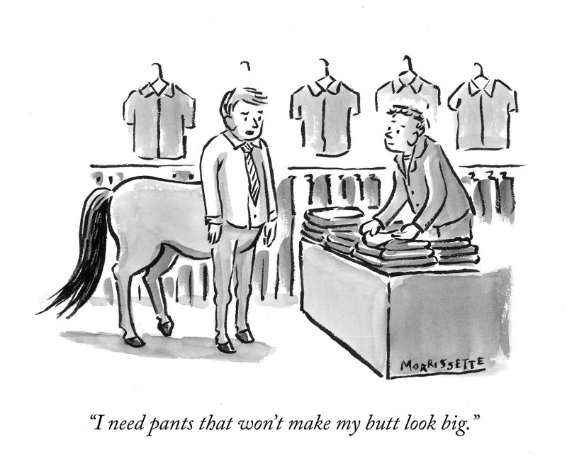 Centaur Butt buying pants cartoon | © Sarah Morrissette
