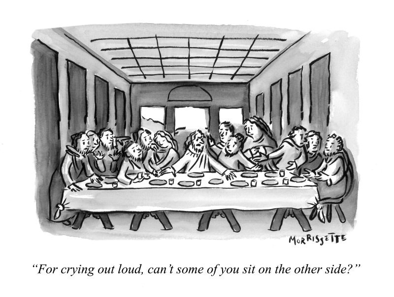 one-sided last supper cartoon | © Sarah Morrissette